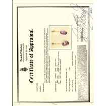 One pair 14kt Gold Amethyst set style Earrings appraisal value $650